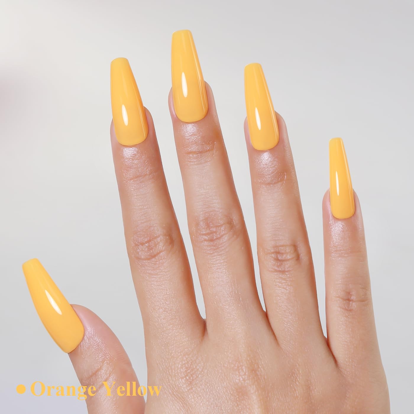 Imtiti Orange Gel Nail Polish, Orange Yellow Gel Polish High Gloss Soak Off UV LED Nail Gel Polish Spring Summer Art Manicure Salon DIY Design 10ML