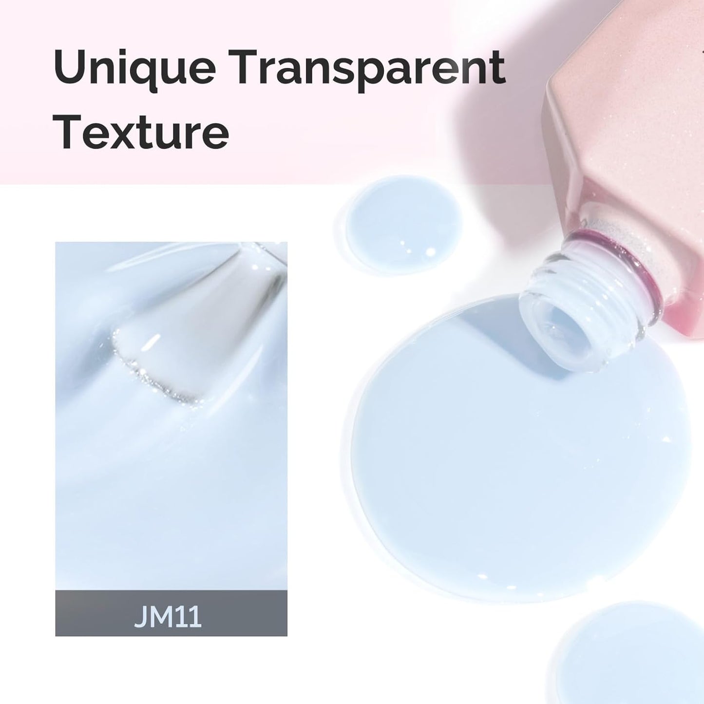 MelodySusie Milky Blue Gel Nail Polish, 0.5Fl.oz Jeweliver Gel Polish Translucent Light Baby Blue Pastel Color White Soak Off UV LED Art Design Manicure Gift for Girls Salon DIY At Home JM11