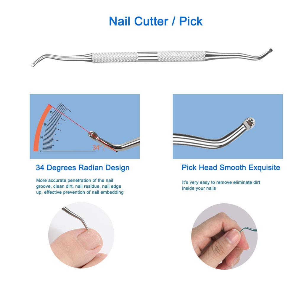 Professional Cuticle Nippers Kit, Cuticle Trimmer with Cuticle Pusher & Other Durable Nail Care Manicure Kit for Women, Premium Stainless Steel & Ergonomic Design, Travel & Gift