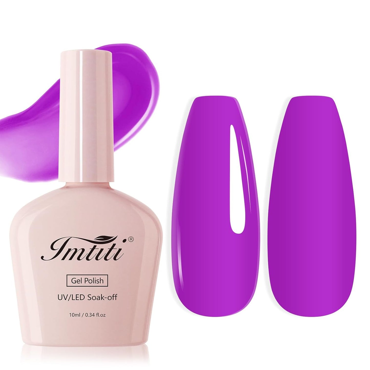 Imtiti Purple Gel Nail Polish, Purple Lavender Nail Gel Polish High Gloss Soak Off UV LED Spring Summer Nail Art Manicure Salon DIY Design 10ML