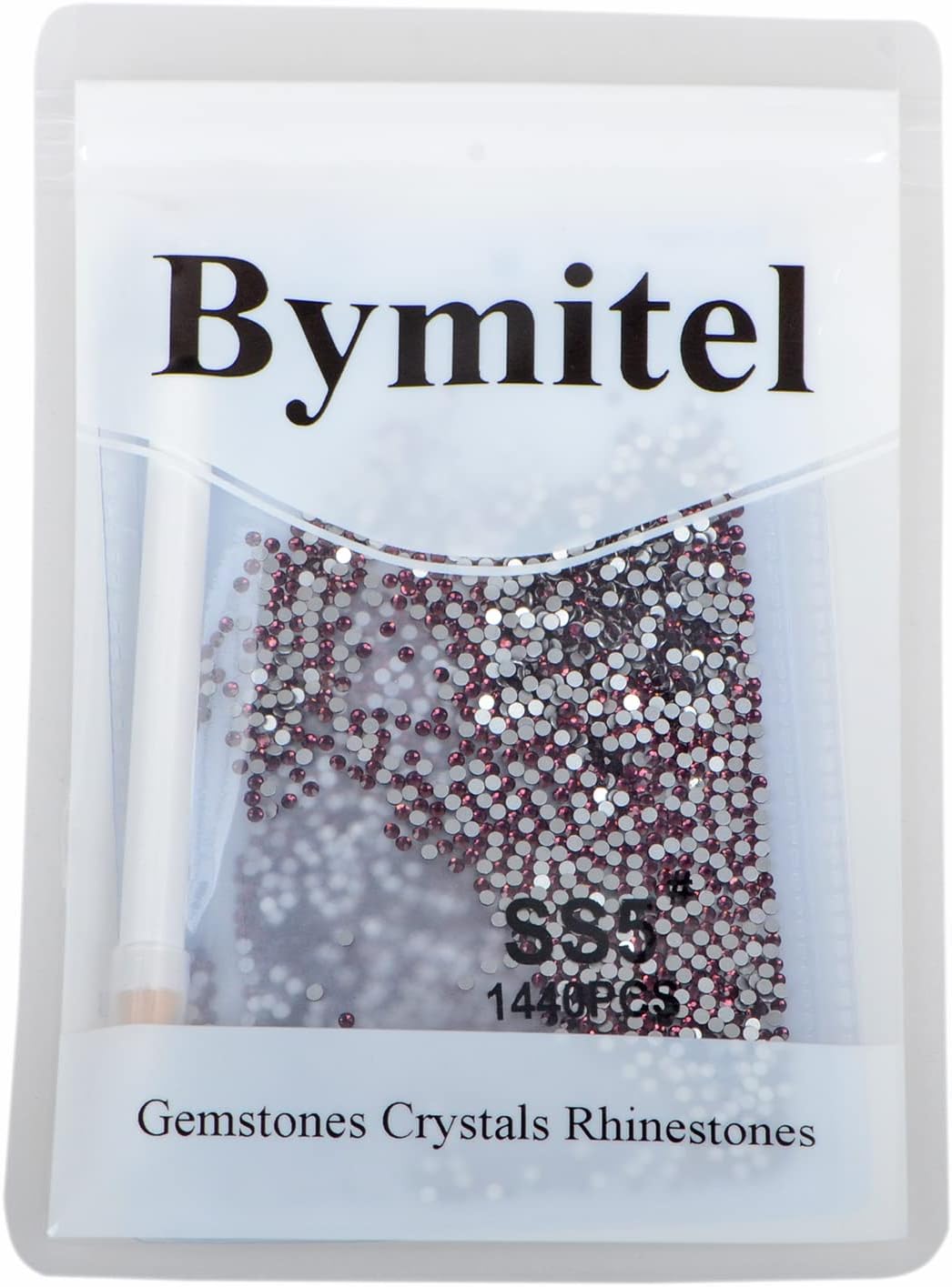 2880PCS Art Nail Rhinestones non Hotfix Glue Fix Round Crystals Glass Flatback for DIY Jewelry Making with one Picking Pen (ss5 2880pcs, Amethyst)