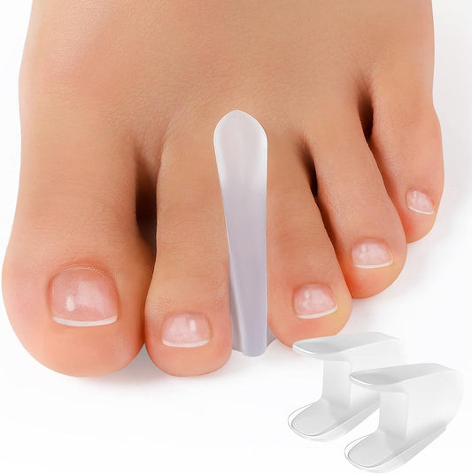 Welnove Toe Separators for Bunions - Gel Toe Spacers for Overlapping Toes, Calluses Pain- Flared Design Soft Silicone Toe Straighteners, Bunion Corrector for Men and Women (8 Pack of Medium Size)
