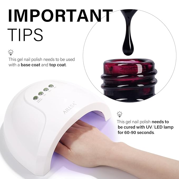 AILLSA Red Gel Polish Jelly Queen Hearts Burgundy Translucent Gel Nail Polish Dark Wine Gel Polish Long Lasting Blood Color Nails Soak Off U V Gel for Nail Art at Home Valentine Gift 0.51 Oz GD65