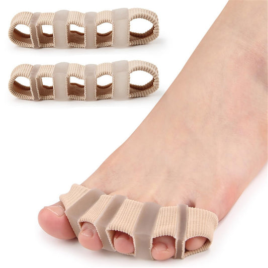 Toe Separators Toe Spacers, Bunion Corrector Hammer Toe Straighteners, Gel Toe Spreaders Toe Cushion Sleeves, for Toe Alignment, Crooked Overlapping Toes, Hallux Valgus Plantar Fasciitis (5 Holes)