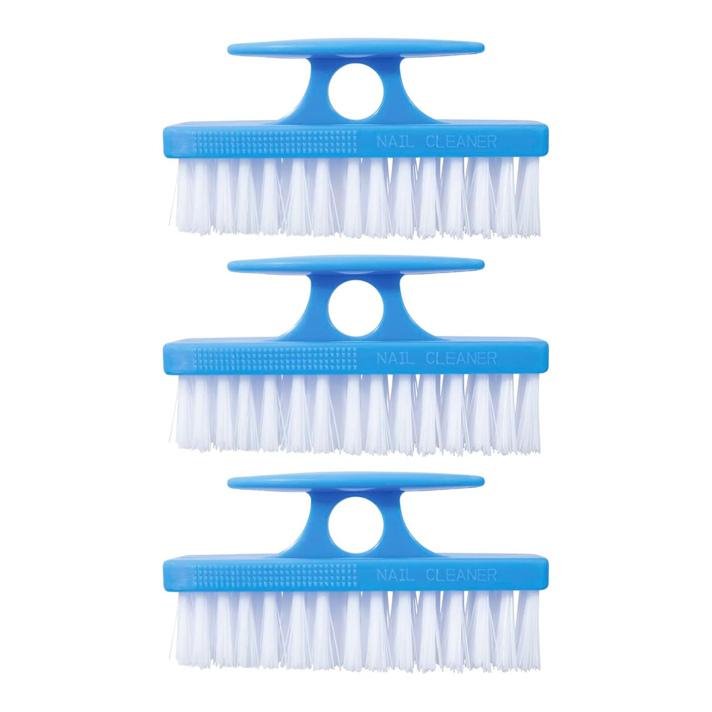 Nail Brush for Cleaning Fingernails, Nail Scrubber Brush, Toe Foot Hands Fingernail Brush Cleaner- Small Scrub Brush- All-Purpose Stiff Cleaning Brush (3 Pack, Blue)