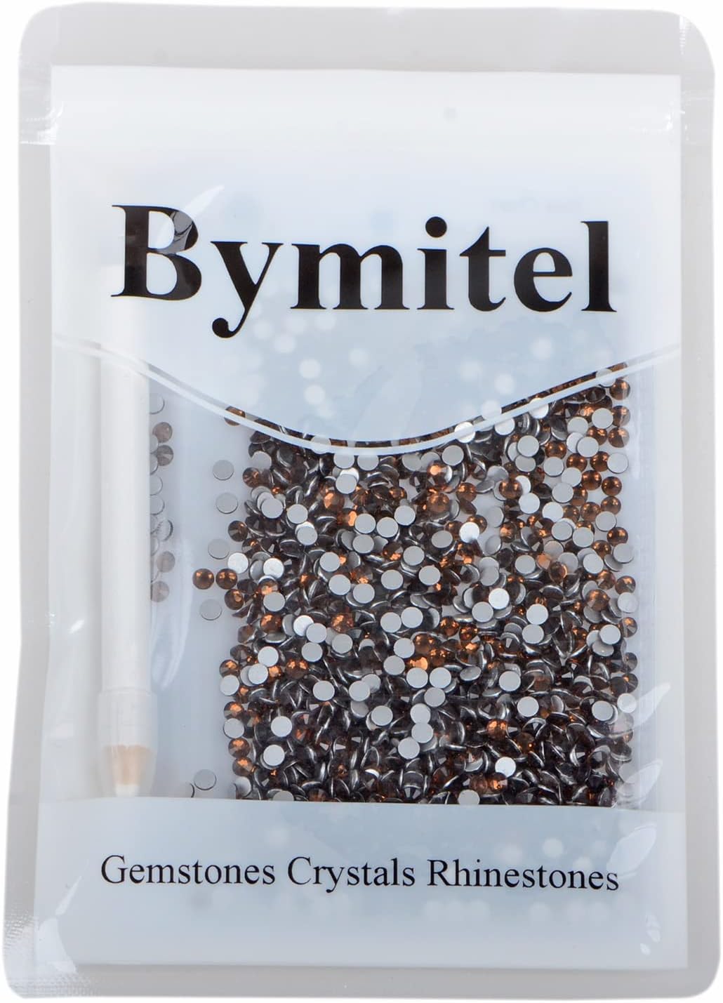 1440PCS Art Nail Rhinestones Non Hotfix Glue Fix Round Crystals Glass Flatback for DIY Jewelry Making with one Picking Pen (ss12 1440pcs, Smoked Topaz)