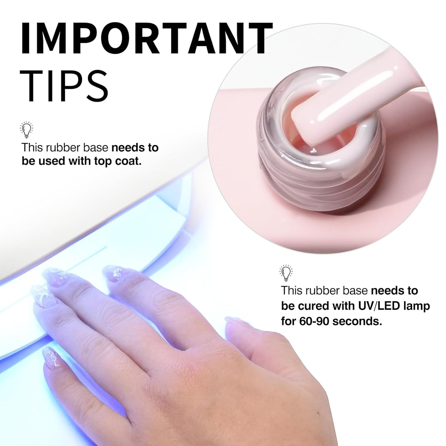 CANNI Rubber Base Gel – 9ml Nude Base Coat Gel, Natural Cover Strengthening for Weak Nails, Soak Off UV LED for DIY Salon Manicure