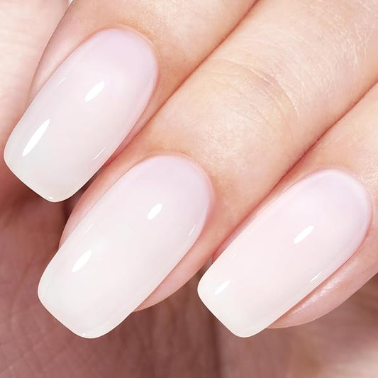 AILLSA Milky White Gel Polish Nude Gel Nail Polish Light Color Translucent Neutral Gel Polish Long Lasting Natural Jelly Nails Soak Off U V Gel for French Manicure at Home 0.51 Oz GB134