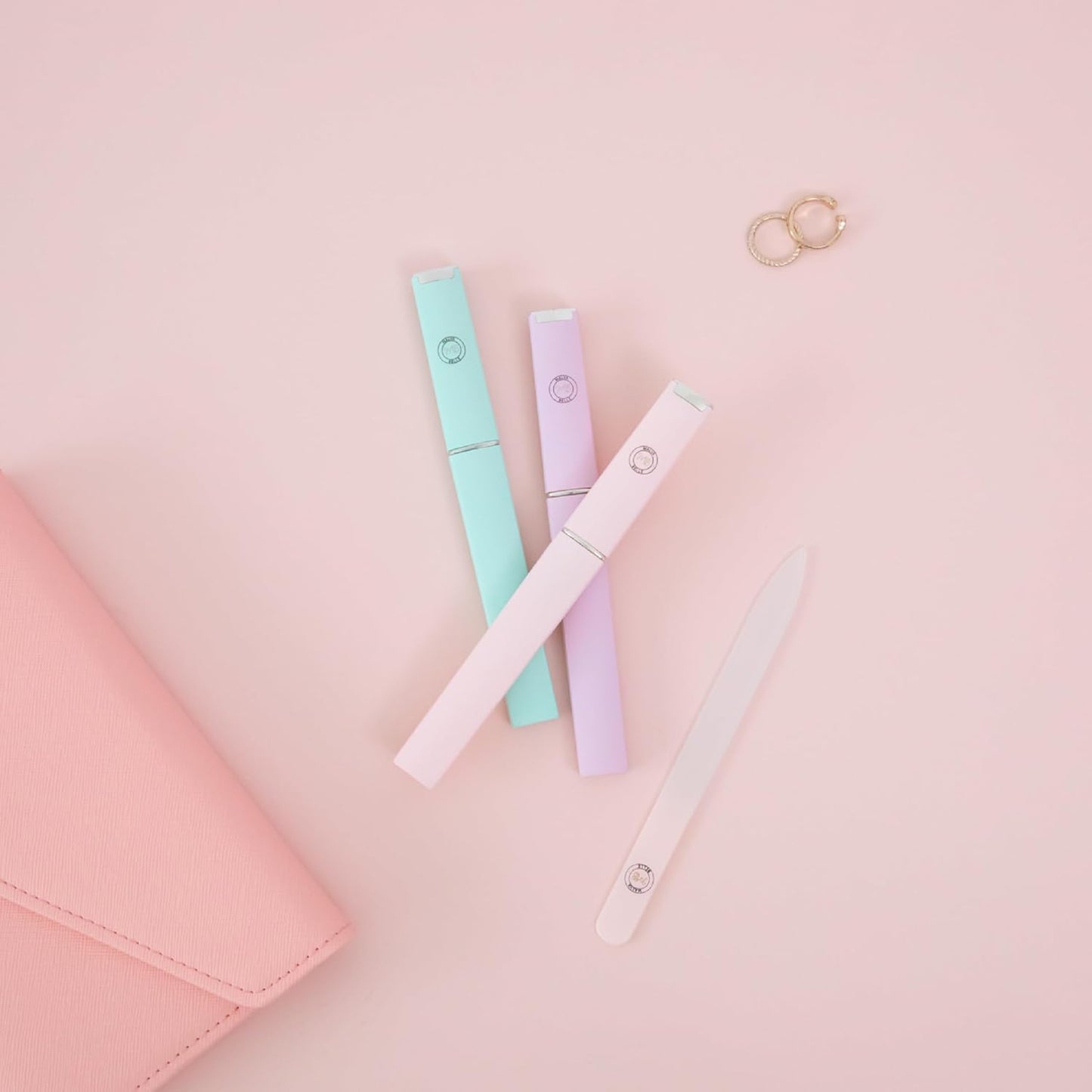 Best Crystal Glass Nail File & Travel Case - Heavy Duty Professional Nail Shaper - Pink 2mm