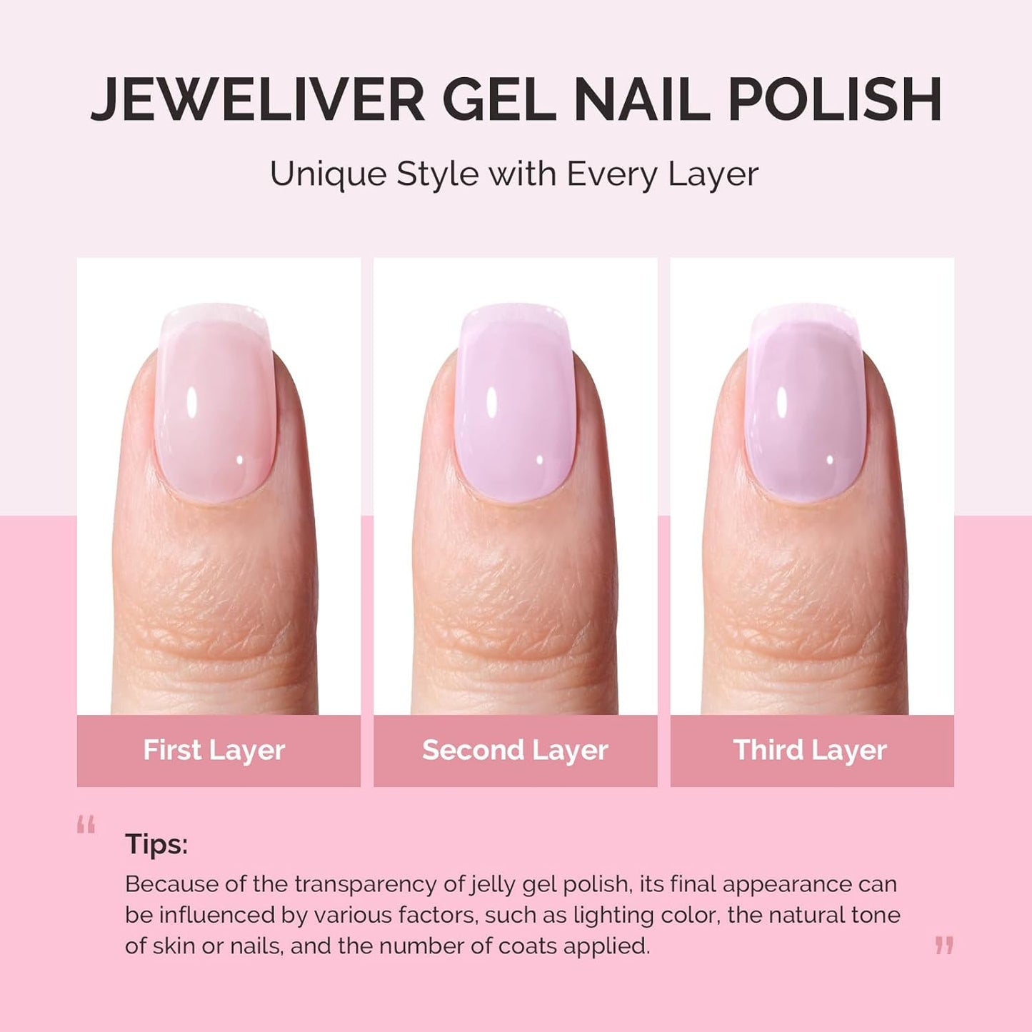MelodySusie Milky Gel Nail Polish, 0.5Fl Oz Jeweliver Gel Polish Milky White Purple Pastel Color Soak Off UV LED Light Cure Spring Summer Colors Manicure Nail Art DIY at Home JM05