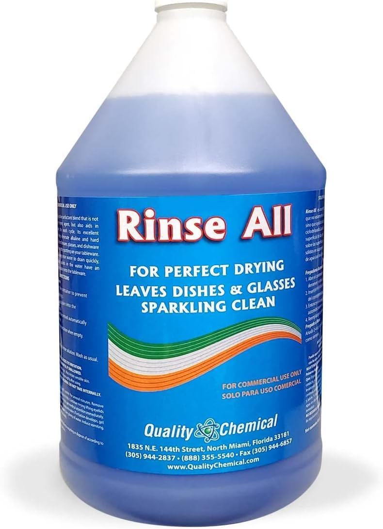 Quality Chemical Commercial Dishwashing Kit/4 Gallon Combo Pack - Dishwash (2 Pack), Rinse All (1 Pack), Chloro Guard Low Temp (1 Pack)/Food Grade Sanitizer for Restaurant Dishwasher Sanitizer