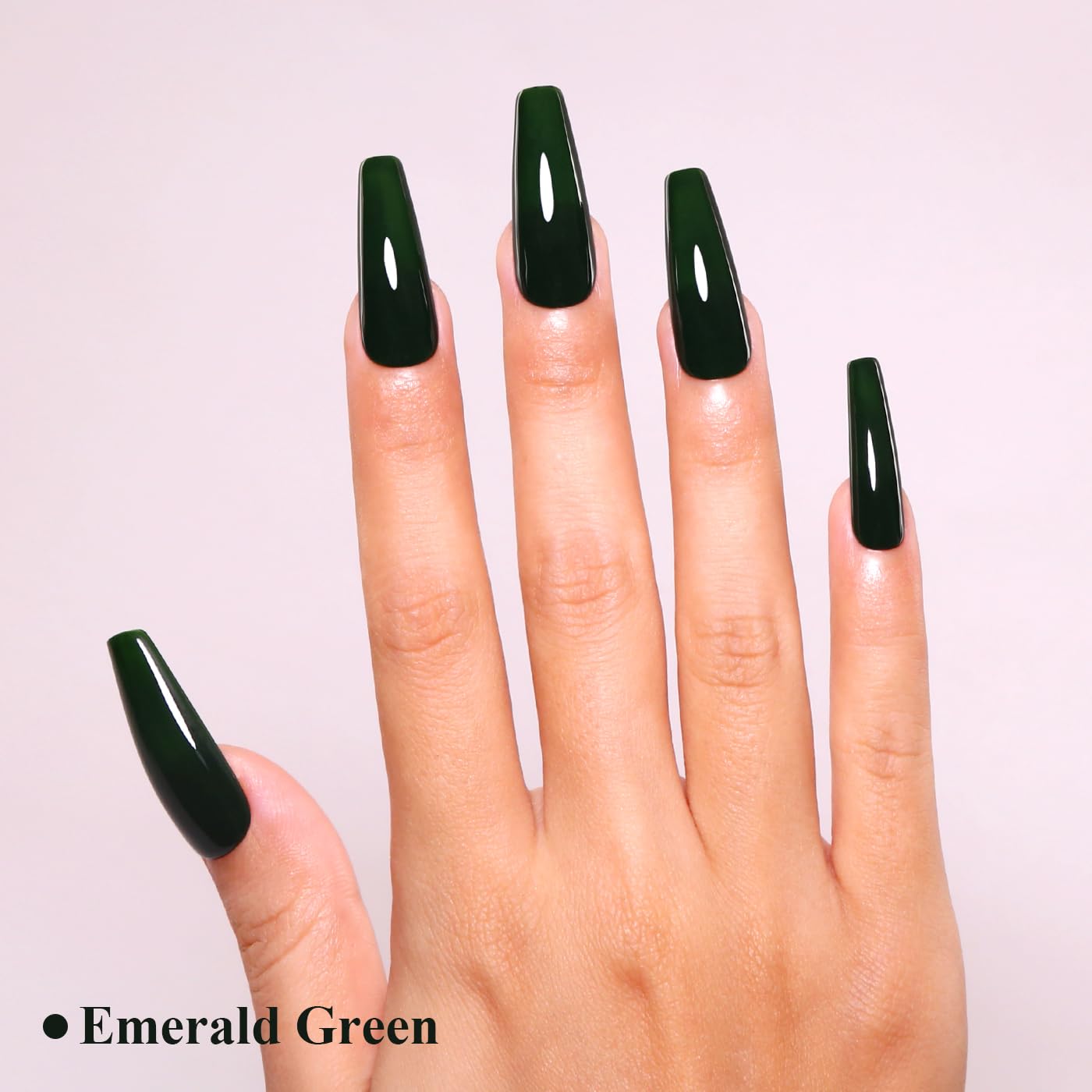 Imtiti Green Gel Nail Polish, Emerald Green Gel Polish High Gloss Soak Off UV LED Autumn Winter Art Manicure Salon DIY Design 10ML