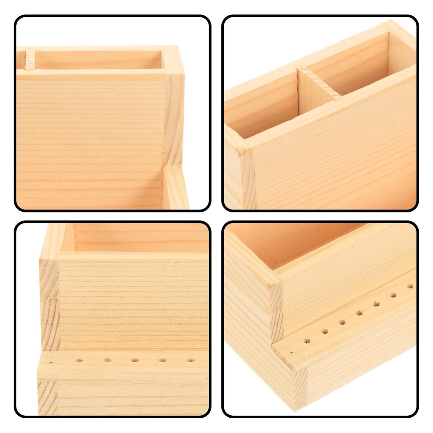 FRCOLOR Nail Drill Bits Holder Stand Display Organizer with Holes Transparent Storage Box for Nail Art Polishing Grinding Drill Bit (As Shown 1)