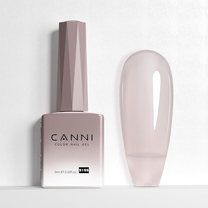 CANNI Sheer Jelly Transparent Pink Gel Nail Polish, 1Pcs Jelly Nude Pink Gel Polish Sheer Clear Light Pink Gel Polish Color Nail Polish Gel Soak Off U V Gel Nail Nail Manicure Salon DIY