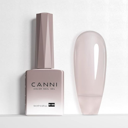 CANNI Sheer Jelly Transparent Pink Gel Nail Polish, 1Pcs Jelly Nude Pink Gel Polish Sheer Clear Light Pink Gel Polish Color Nail Polish Gel Soak Off U V Gel Nail Nail Manicure Salon DIY