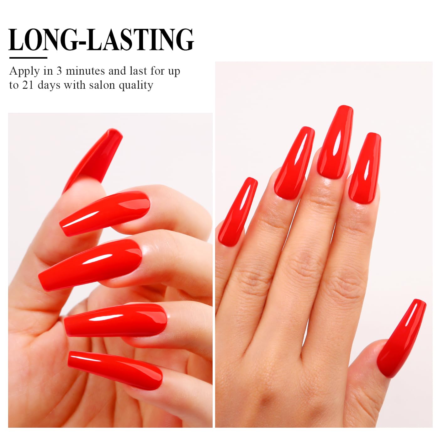 Imtiti Neon Red Gel Nail Polish, 0.5 Fl Oz Bright Red Gel Polish Soak Off Spring Summer DIY Nail Art Starter Manicure Salon
