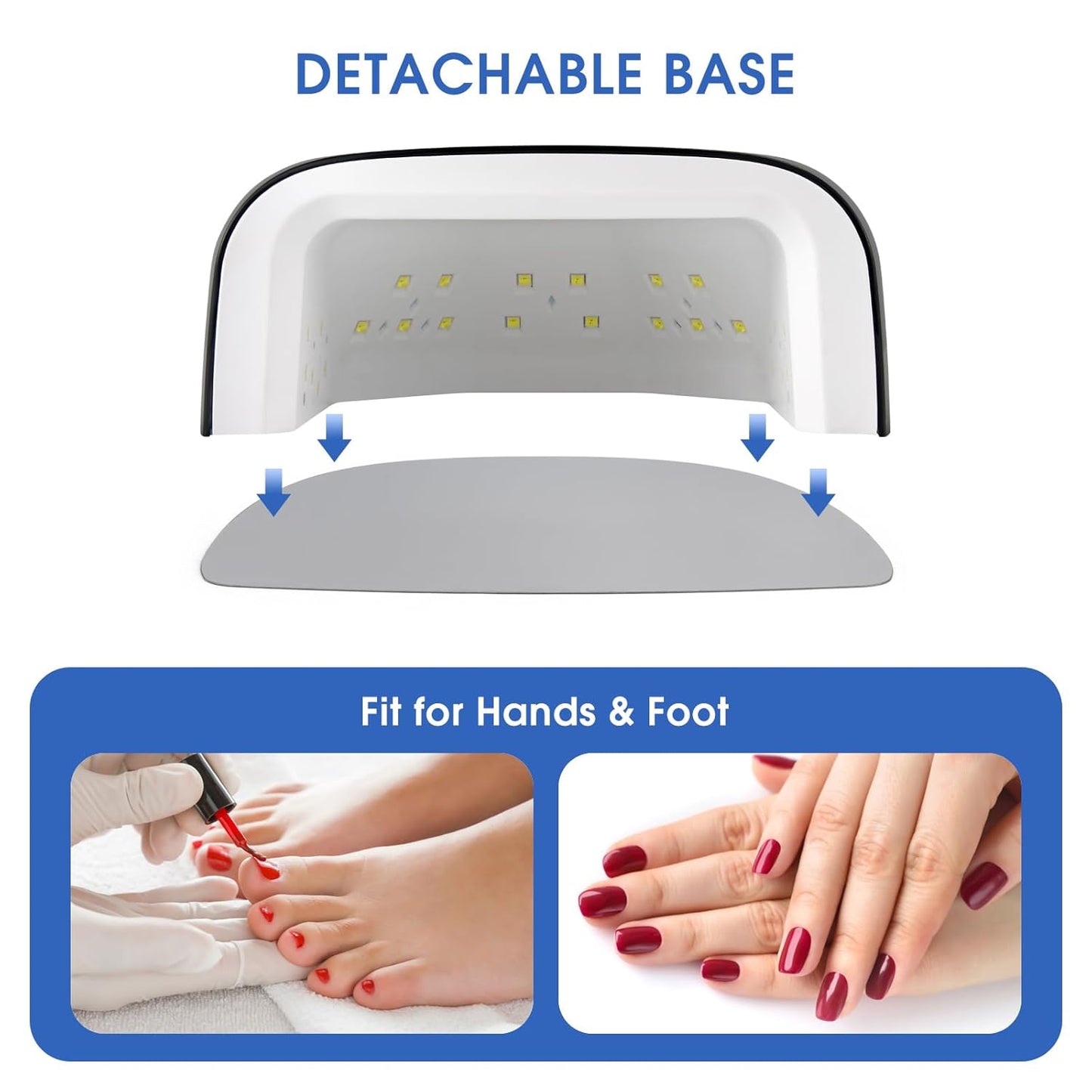 Professional Rechargeable 60W UV LED Portable Cordless UV Light for Nail Lamp Machine with Removable Stainless Steel Bottom,4 Timer Setting and Smart Sensor Nail Dryer (Black)