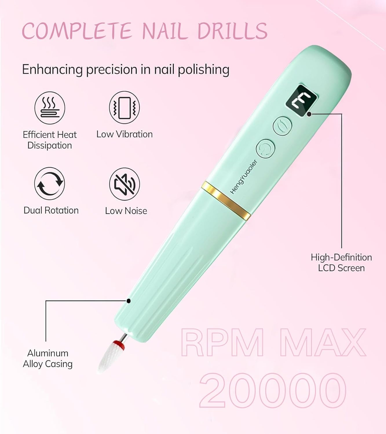 Electric Nail Drill Machine File Efile Set for Acrylic Gel Nails Portable Nail Drill Machine Kit Rechargeable Pedicure Tools for Hand Feet Manicure Pedicure Tools Polishing Set(Blue)