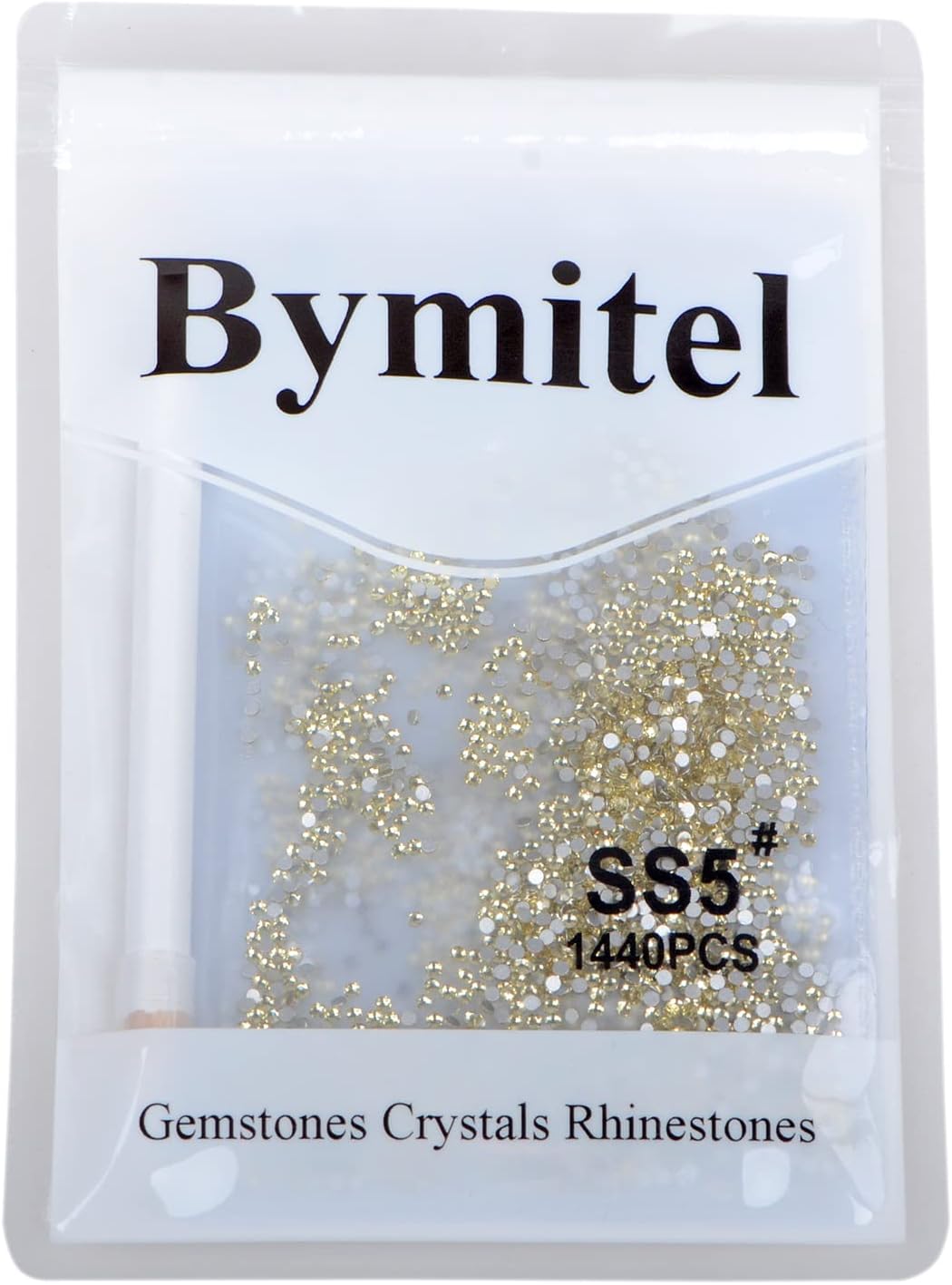 2880PCS Art Nail Rhinestones non Hotfix Glue Fix Round Crystals Glass Flatback for DIY Jewelry Making with one Picking Pen (ss5 2880pcs, Jonquil)