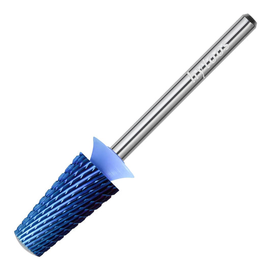 Safety Tapered Nail Drill Bits, Medium Blue Nano Smooth Top Barrel Nail Bit, 3/32 Two-way Carbide Drill Bits for Nails, Electric Drills Files Accessories Removal Manicure Gel