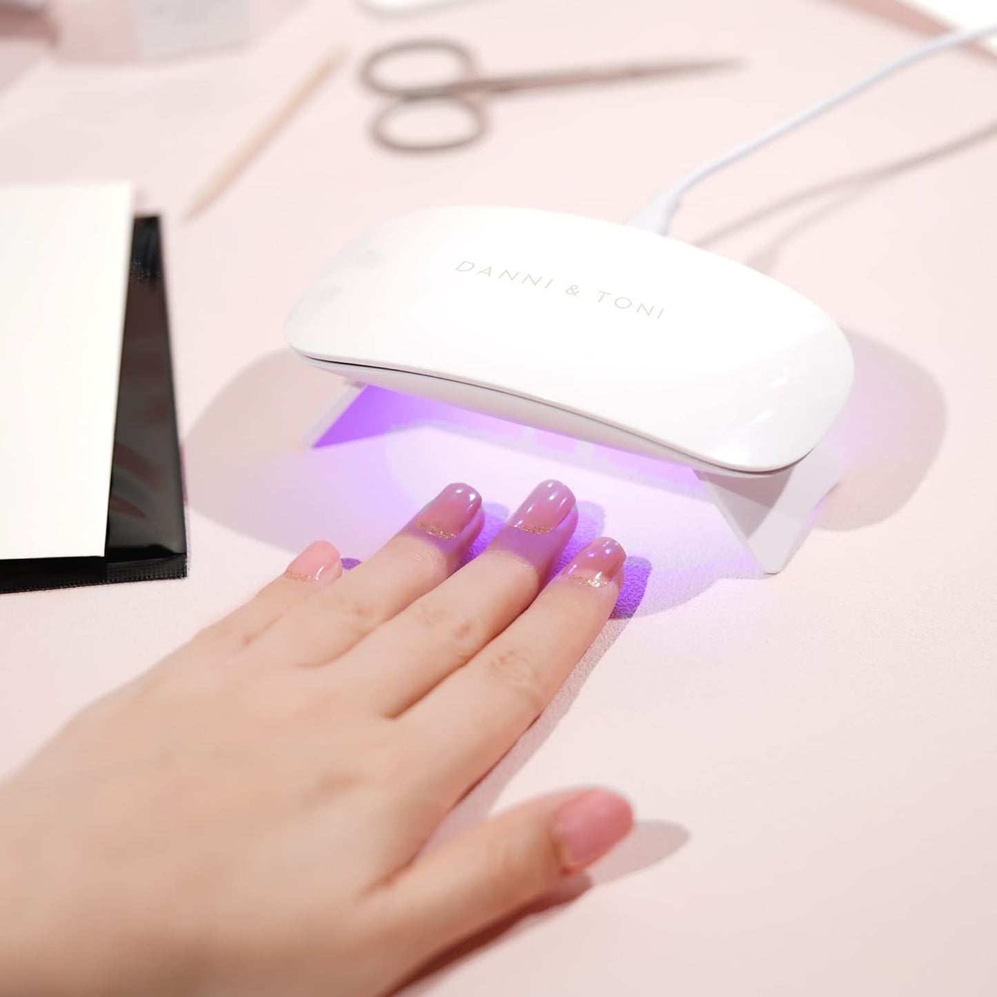 DANNI & TONI UV LED Gel Nail Lamp - Mini Travel Nail Dryer for Gel Polish and Stickers