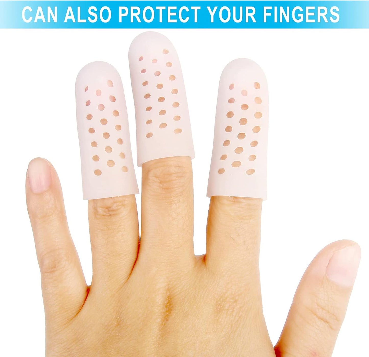 Toe Protectors Gel, 10 Pcs Breathable Toe Protector Cap Cover, Toe Guards for Protection of Ingrown Toenails, Corns, Calluses, Blisters, and More. Size Small