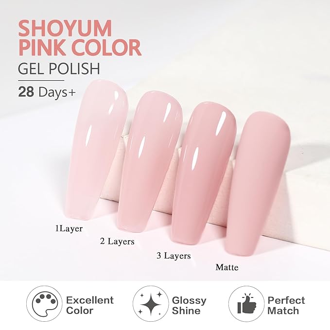 Nude Pink Gel Nail Polish 15ml Natural Neutral Gel Polish Color Soak Off U V LED Nail Lamp Gel Polish Nail Art Gel 0.51Oz Gift for Women