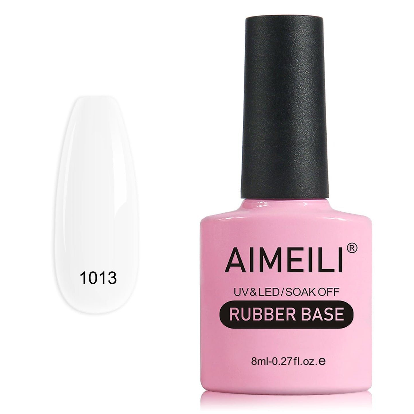 AIMEILI Rubber Base Gel Nail Polish, Hema Free, Cruelty Free, Vegan, Builder Nail Gel Base Coat Soak Off Nail Art Design - RB1013 8ml
