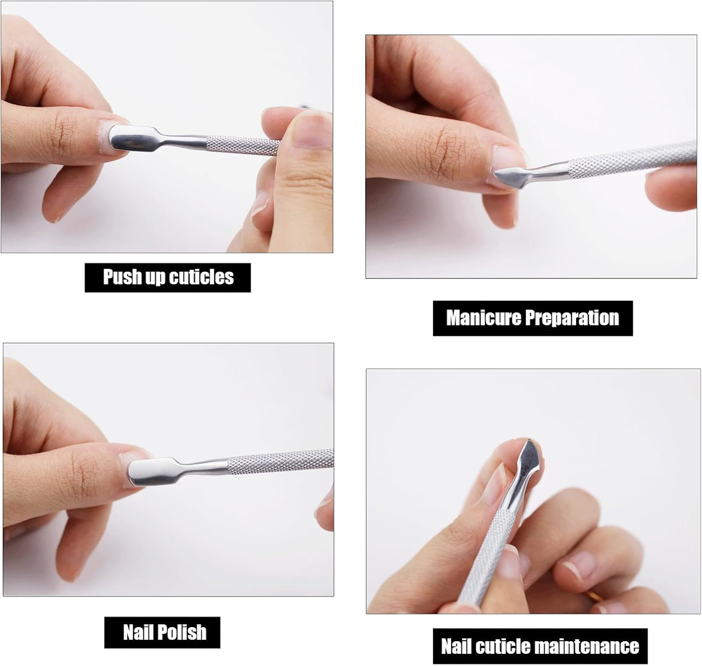 6 Pcs Cuticle Trimmer Cuticle Pusher Stainless Steel Cuticle Nipper Cuticle Remover Tool Kit Professional Cuticle Cutter for Fingernails and Toenails Manicure Pedicure Set