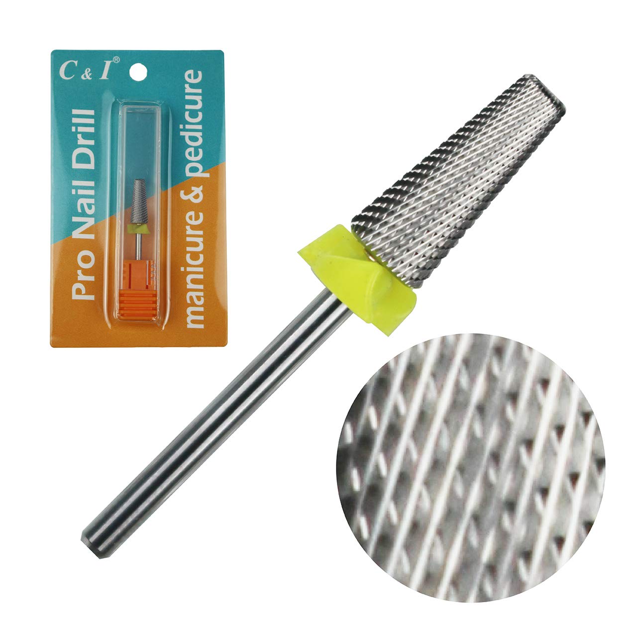 C & I 5 in 1 Nail Drill Bit, Cross & Slim Edition, Professional Nail Drills for Electric Manicure Drill Machine (Extra Fine -XF)
