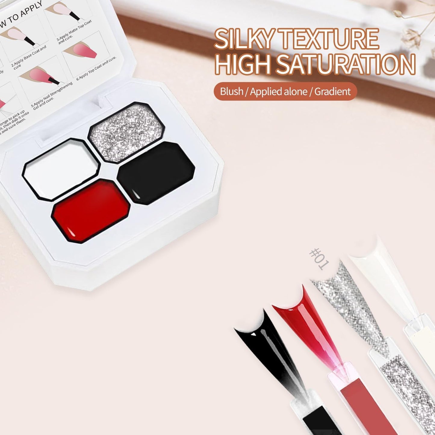 Ombre Gel Nail Polish Gradient Painting Gel DIY Nail Art Ombre Nail Polish Palette for Beautiful Gradients Manicure Long Lasting and Easy to Apply Suitable for Professional and Home Use (B10)