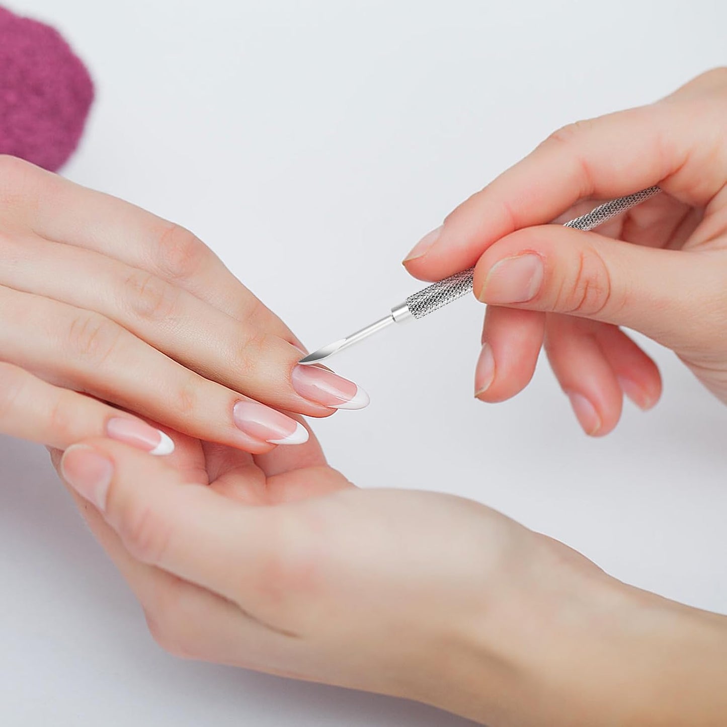Cuticle Pusher Nail Polish Remover 2-in-1 Cuticle Trimmer Nail Care Tool Cuticle Pusher with 2 Ends Stainless Steel Manicure Tool (Pointed end + Flat Head)