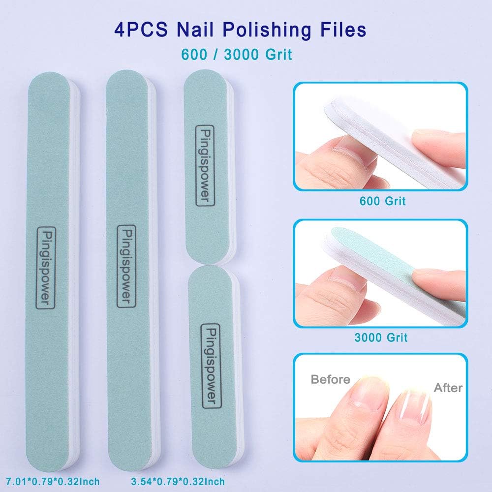 Nail Files and Buffers, 20PCS Professional Nail File & Nail Polishing Buffer Block for Natural Nails, 100/180 & 600/3000 Grit Reusable Manicure Kit for Women, Travel Home and Salon