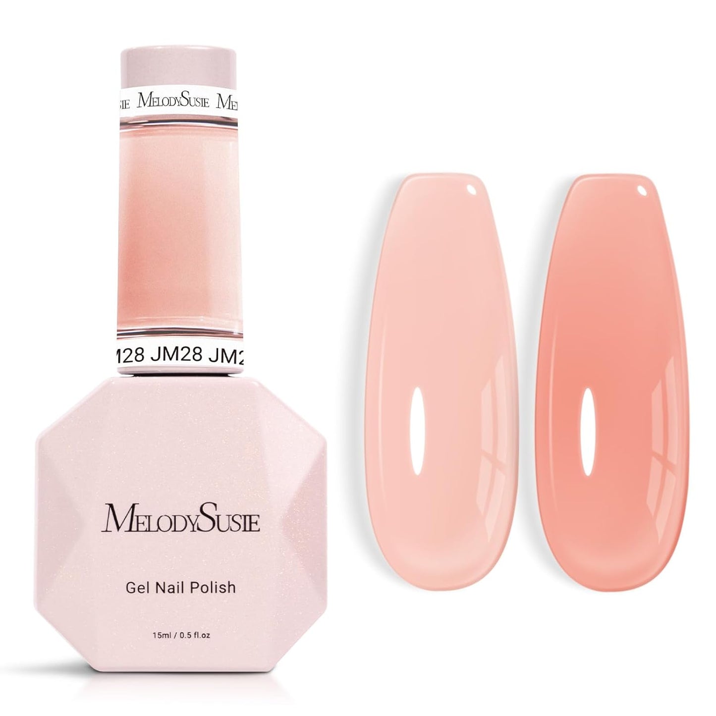 MelodySusie Nude Gel Nail Polish, 0.5Fl.oz Jeweliver Milky Gel Polish Milky Nude Pastel Color Sheer Gel Nails Soak Off UV LED Light Cure Gift for Manicure Nail Art DIY at Home JM28