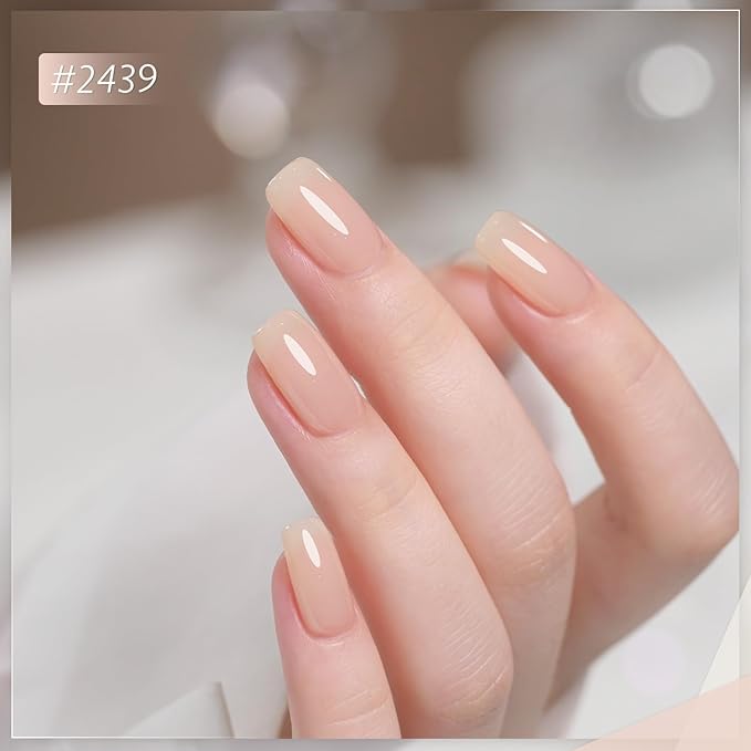 GAOY Jelly Nude Gel Nail Polish Set, 6 Transparent Colors Sheer Light Pink Brown Soak Off UV Light Cure Gel Polish Kit for Salon and Nail Art DIY at Home