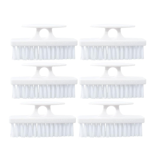 Superio Nail Brush for Cleaning Fingernails, Nail Scrubber Brush, Toe Foot Hands Fingernail Brush Cleaner- Small Scrub Brush- All-Purpose Stiff Cleaning Brush for Home, Kitchen, Work, (6, White)