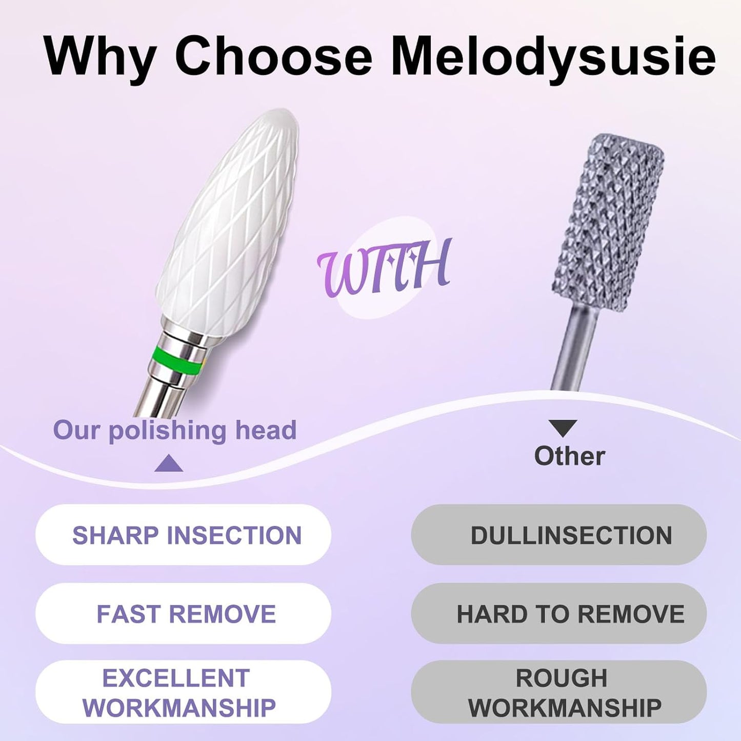 Fantexy 3/32" Ceramic Nail Drill Bit - Remove Acrylic Hard Gels Quickly and Safely,White Ceramic Cone File Bit for Nail Art,Manicure,Pedicure,Gel,Cuticle Clean(Coarse - C)