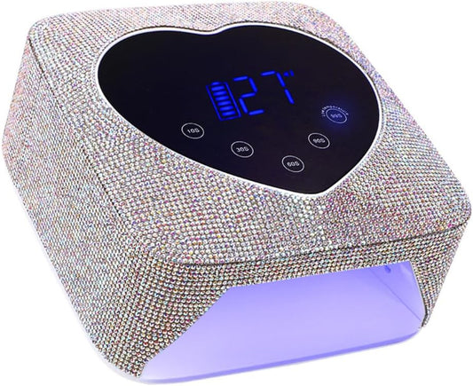 Hongfa Cordless Gel Nail Lamp, Rechargeable UV LED Nail Dryer for Gel Polish with LCD Display, Auto Sensor and 5 Timer Settings Professional Gel Curing Light for All Gel Nail Polish, Manicure Tools