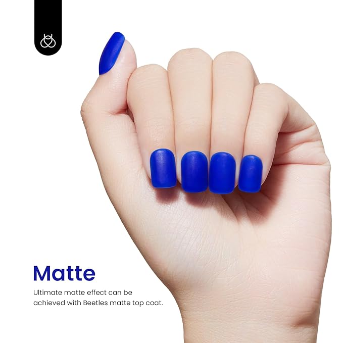 Beetles Blue Gel Nail Polish Paulina Lapis Royal Blue Color Soak Off Uv LED Nail Lamp 4th of july Gel Nail Polish Nail Art Design Patriotic Manicure Salon Diy Home for Women