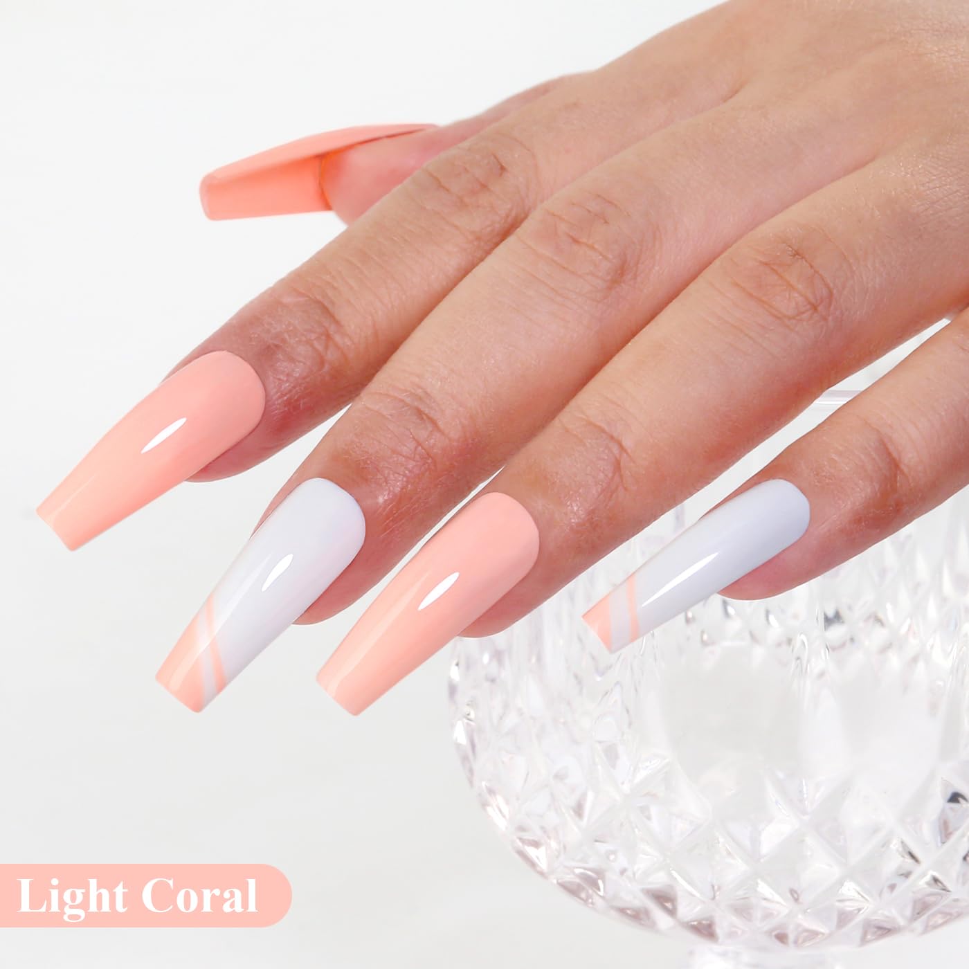 Imtiti Coral Gel Nail Polish, Light Coral Orange Gel Polish High Gloss Soak Off UV LED Spring Summer Art Manicure Salon DIY Design 10ML