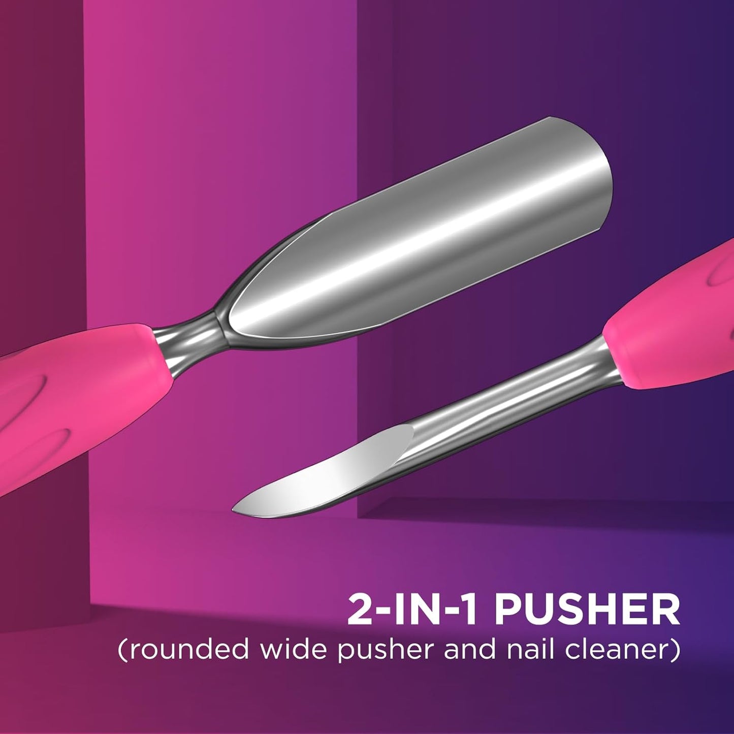 Staleks Pro Manicure Pusher UNIQ 10 Type 6 – Silicone Handle – Wide Rounded Pusher & Nail Cleaner