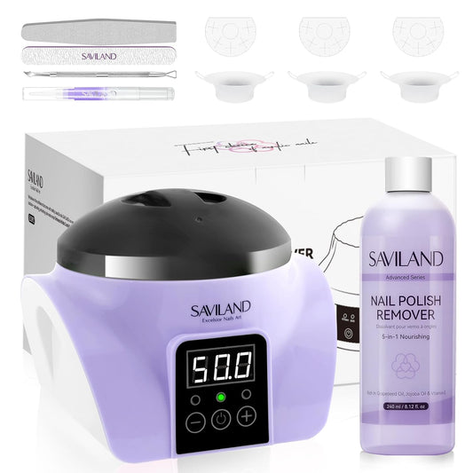 Saviland Essentials Nail Polish Remover Machine: Nail Soaking Bowl & Acetone Nail Polish Remover Gel Nail Remover Machine with Nail Soak off Bowl Soaker Tech Acrylic Nail Remover Steam Salon Home DIY