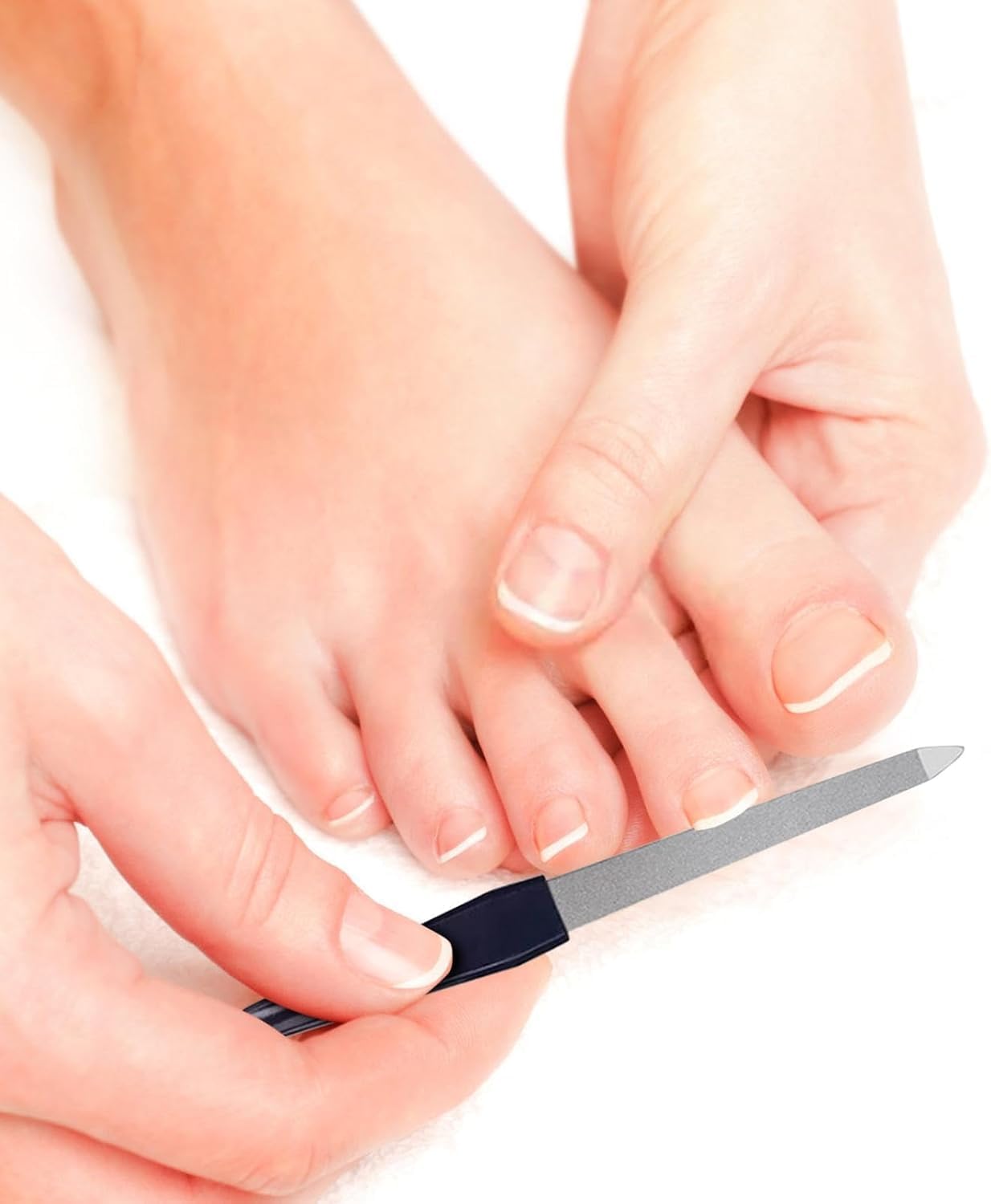 6 Pcs Metal Nail File, Double Sided Grit Fingernails Filers Stainless Steel Natural Diamond Finger Nail Filers Nail Emery Boards Tool Nail Buffers