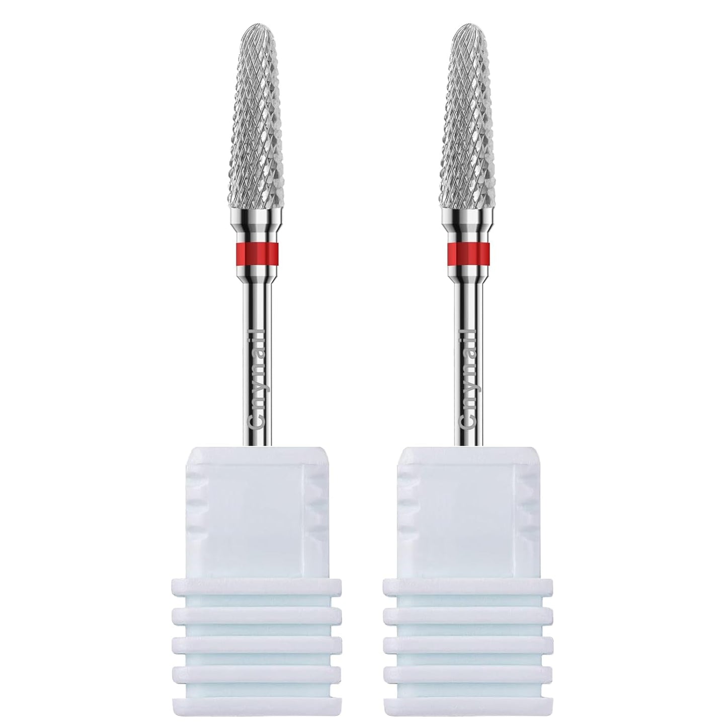 3/32" 2PCS Clean Cone Bits Fine Grit Carbide Cuticle Cleaner Bit for Electric Nail Drills – Professional Manicure Tool for Nail Salons and Home Use (F Grit. Silver)