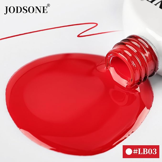 JODSONE 10ml Nail Art Gel Liner Red Gel Nail Polish Need U V Lamp Cured with Thin Brush Gift for Girls at Home DIY