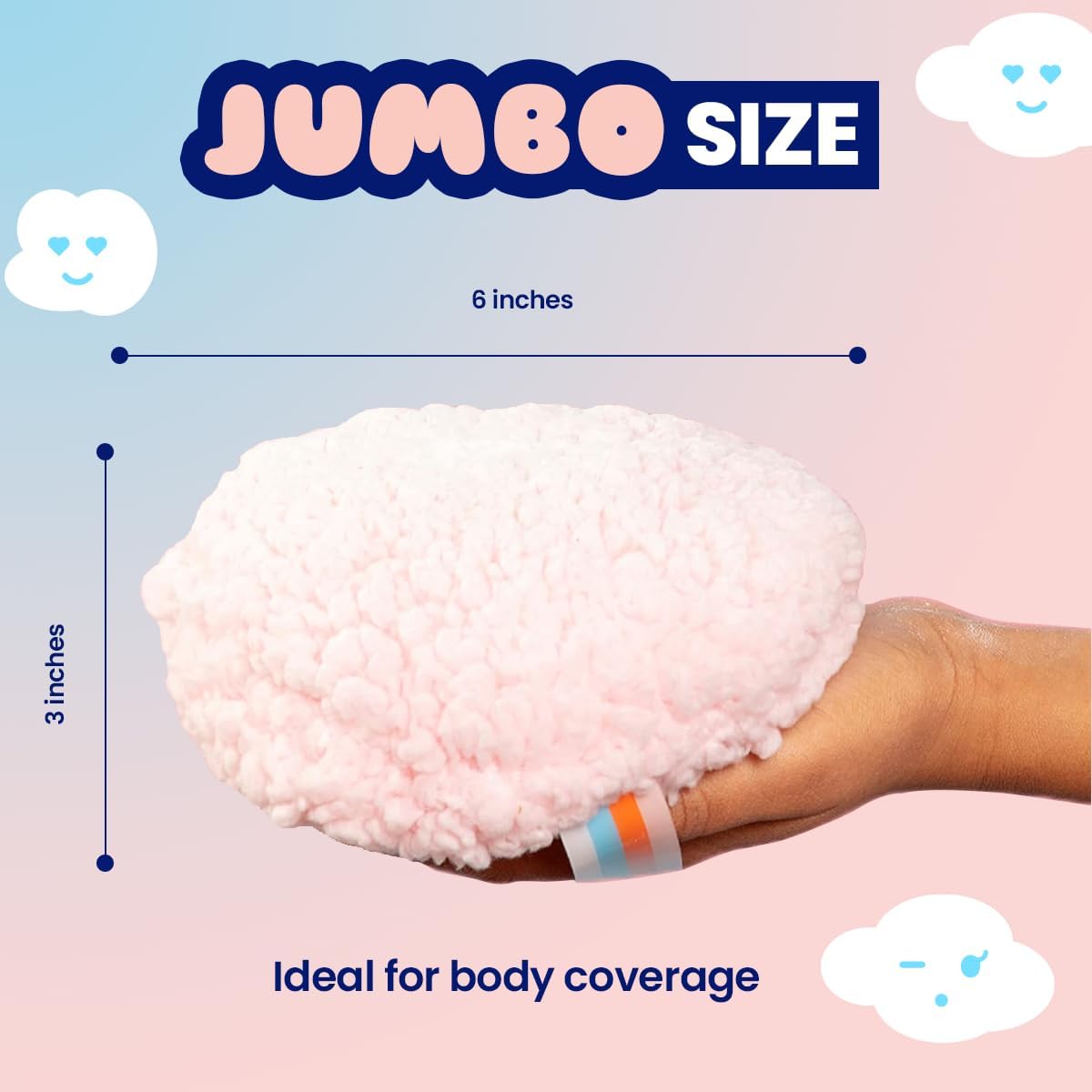 Megababe Body Powder Applicator - Dust Puff | Oversize (6” x 3”) Powder Puff | Powder Sold Separately