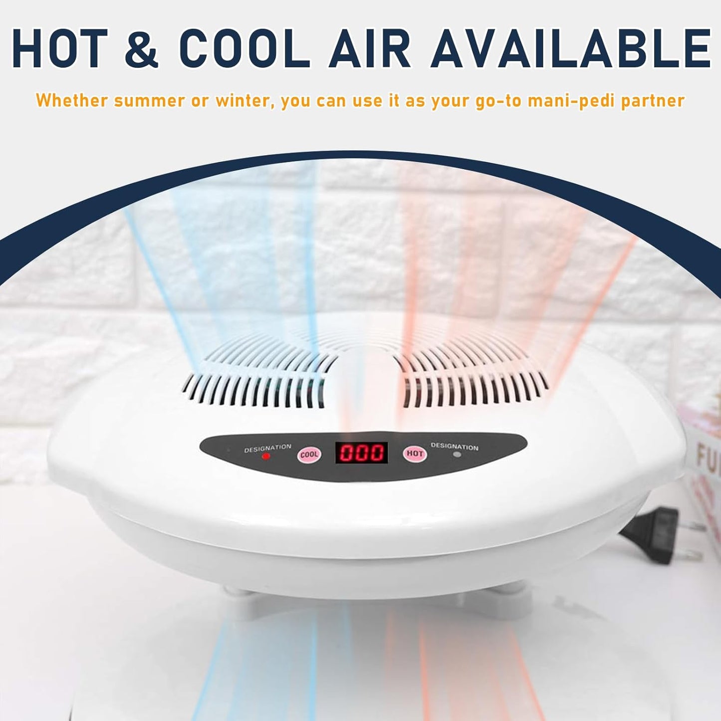 Nail Dryer for Regular Polish, 400W Air Nail Dryer Fan with Auto Sensor, Professional Nail Drying Fan with Hot and Cool Air for Salon and Home Use