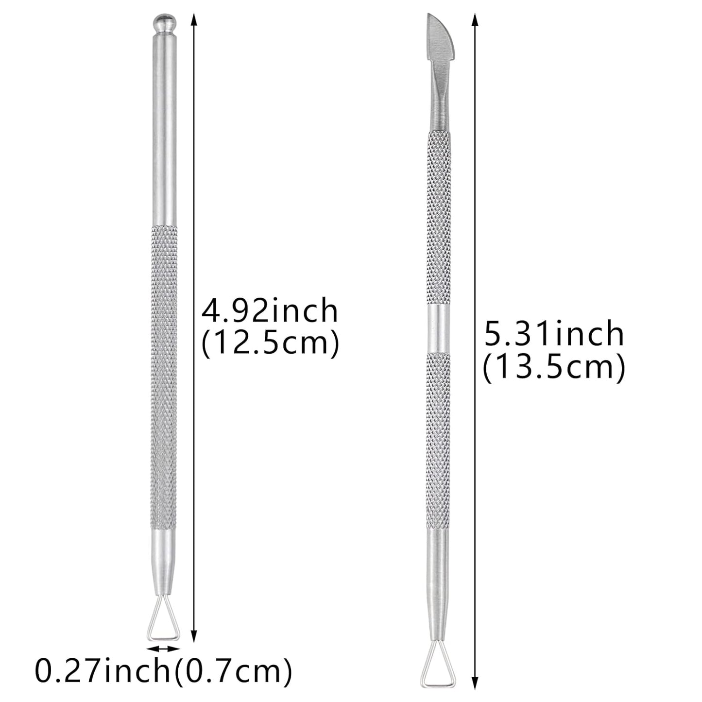 8 Pack Stainless Steel Triangle Cuticle Pusher Double-head Nails Dead Skin Remover Cuticle Trimmer Stick Manicure Polish Tools for Manicure Beauty Salon