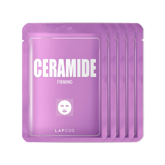 LAPCOS Ceramide Sheet Mask, Daily Moisturizing Face Mask, Hydrates & Plumps Skin, Korean Beauty Favorite 5-Pack