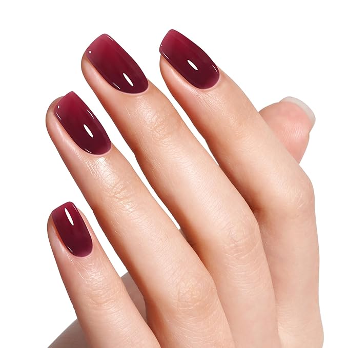 AILLSA Dark Red Gel Nail Polish, 15ml Soak Off UV LED Cure, Nail Gel for DIY Manicure at Home & Salon